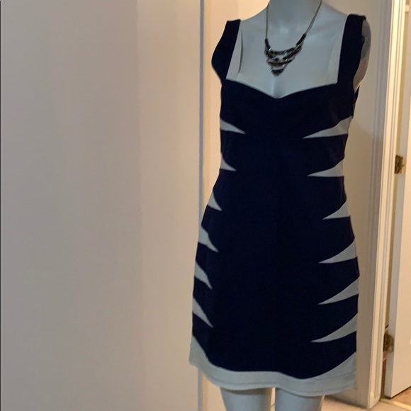 Nisse Navy dress with stripe - Picture 3 of 5